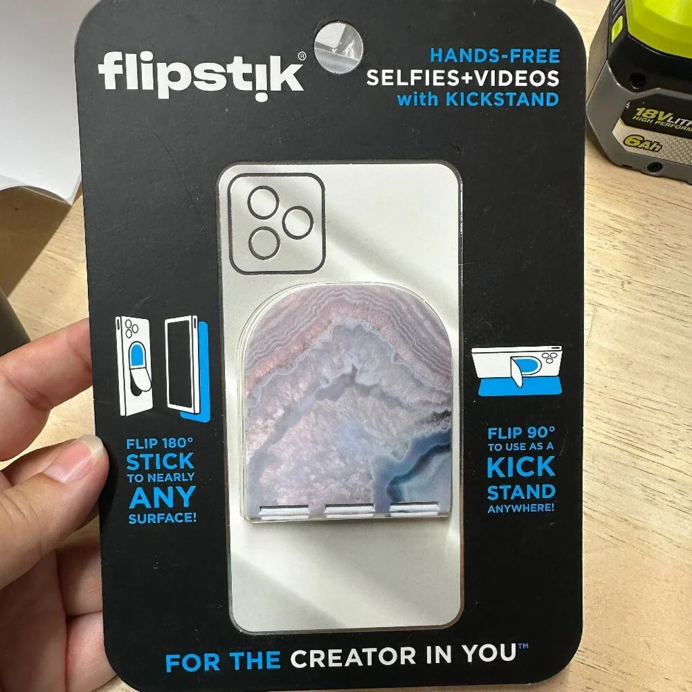 Flipstik 3.0 Foldable Adhesive Phone Mount Stand Sticky Rose Quartz New